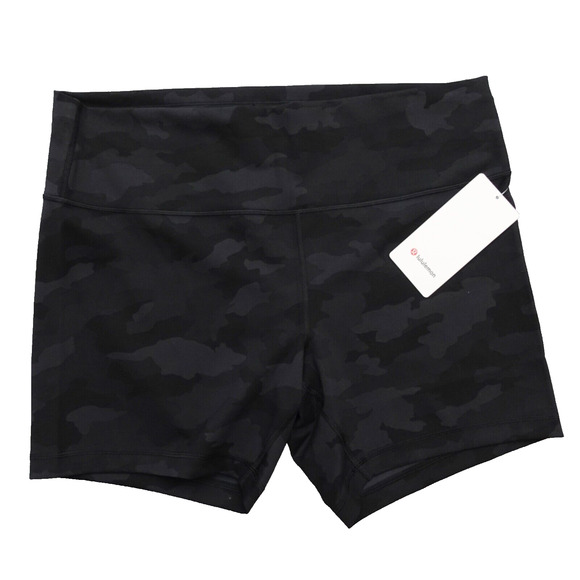 New Lululemon Size 20 Wunder Train High Rise Short 6" H3DC Black Camo